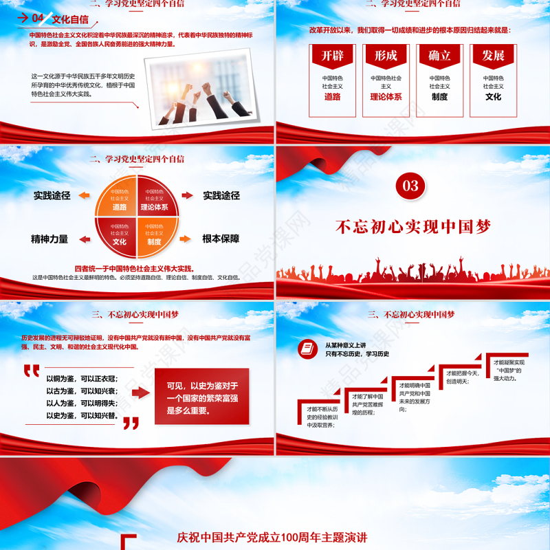 2021百年党史学习心得体会主题演讲PPT庆祝中国共产党成立100周年主题演讲专题课件模板