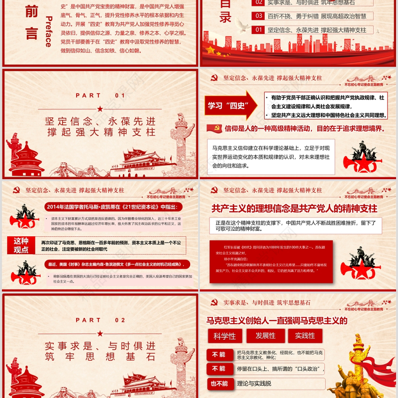 在“四史”教育中汲取党性修养的智慧PPT模板