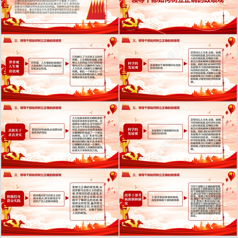 树立正确的政绩观党建专题教育党课PPT模板