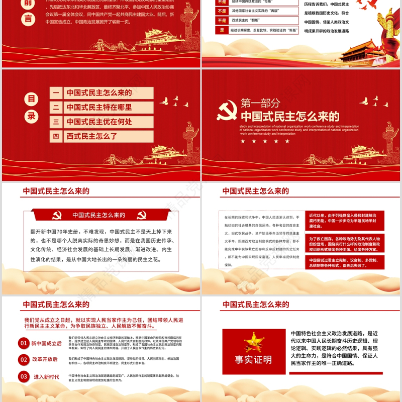 党政党建党课中国式民主为什么符合国情主题PPT模板
