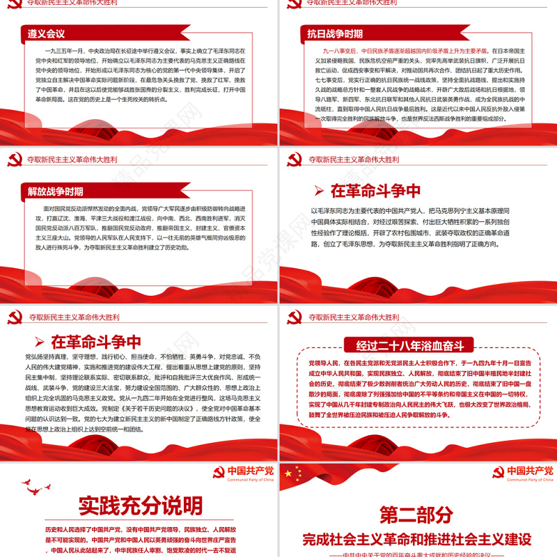 中共中央关于党的百年奋斗重大成就和历史经验的决议党课PPT