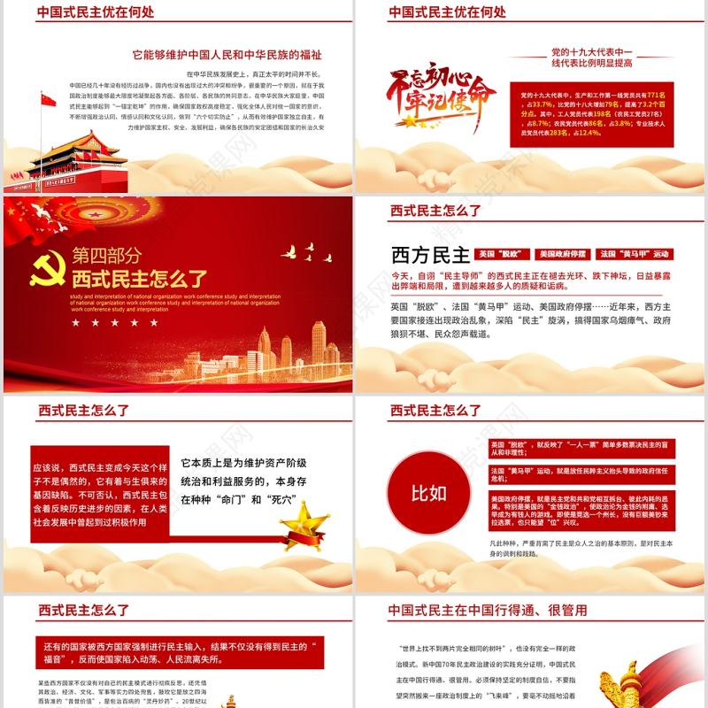 党政党建党课中国式民主为什么符合国情主题PPT模板
