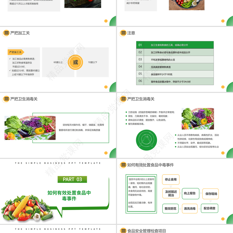 如何预防食品安全事故PPT关注食品安全共享健康生活课件模板