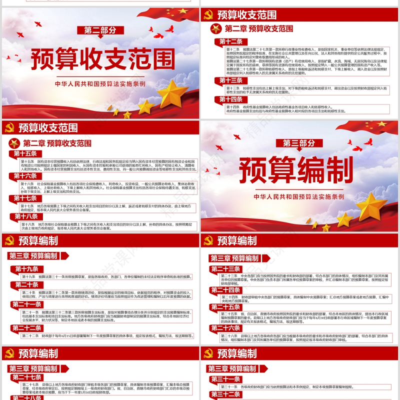 学习解读中华人民共和国预算法实施条例PPT模板-含讲稿