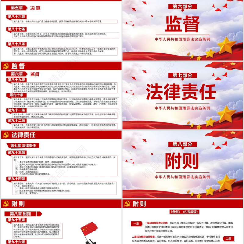 学习解读中华人民共和国预算法实施条例PPT模板-含讲稿