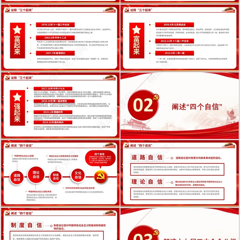 党支部党委党组七一建党最新党课我们走在大路上动态PPT模板-含讲稿