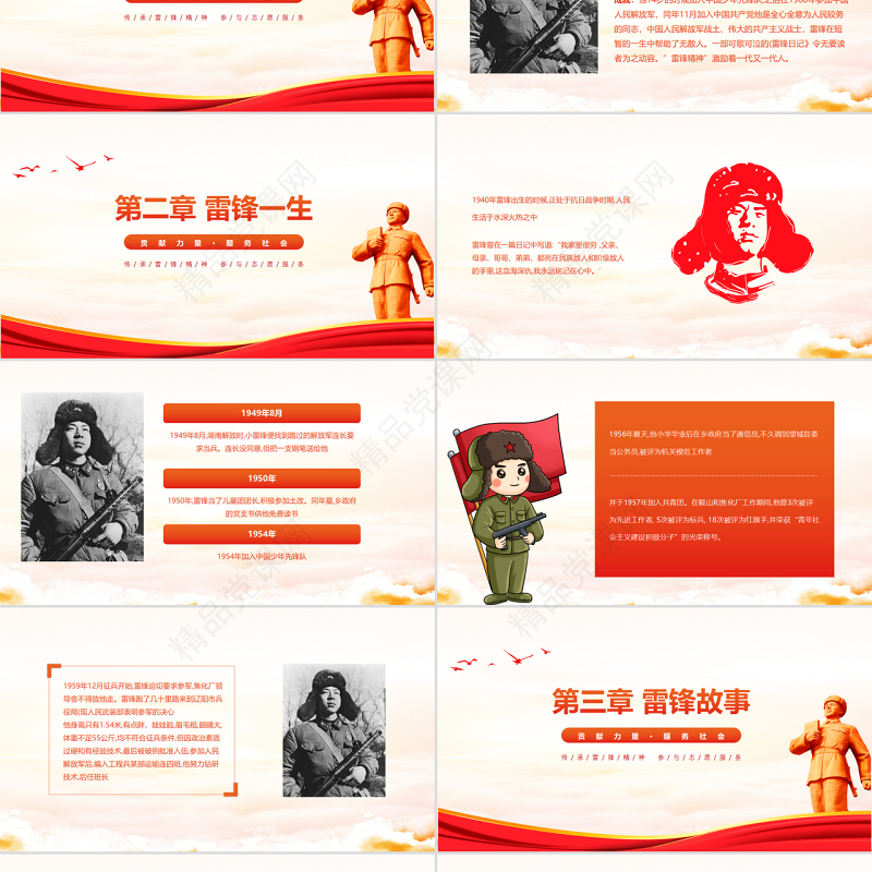 弘扬雷锋精神献礼建团百年PPT党政风简约学雷锋树新风争做新时代好少年专题团课课件