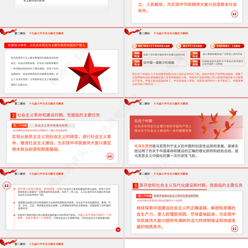 十九届六中全会公报学习PPT党建风深入学习党的百年奋斗重大成就和历史经验专题党课课件
