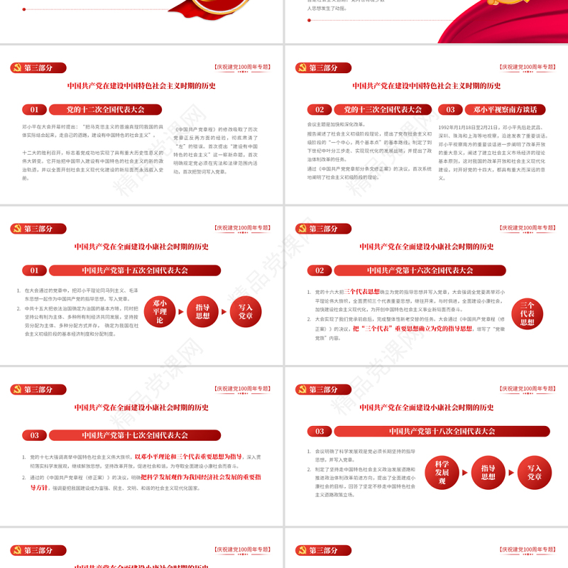 2021学好百年党史凝聚奋斗伟力PPT庆祝建党100周年专题党史学习教育专题辅导党课PPT模板