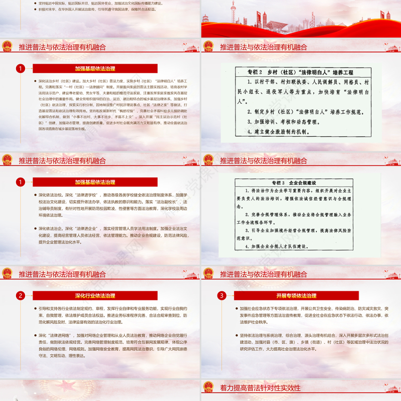 关于开展法治宣传教育的第八个五年规划PPT认真贯彻落实学习第八个五年规划课件模板