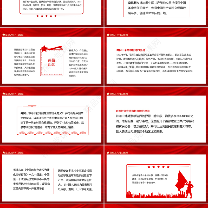 2021星星之火可以燎原PPT南昌成为人民军队军旗升起的地方PPT模板