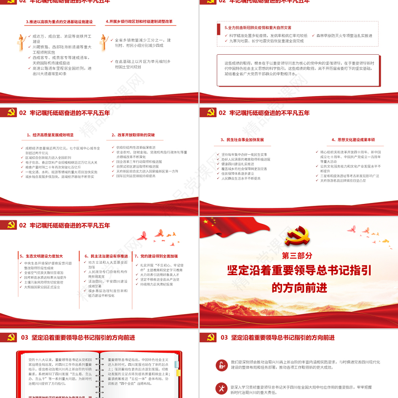 党政风党建风中国共产党四川省第十二次代表大会专题党课PPT模板