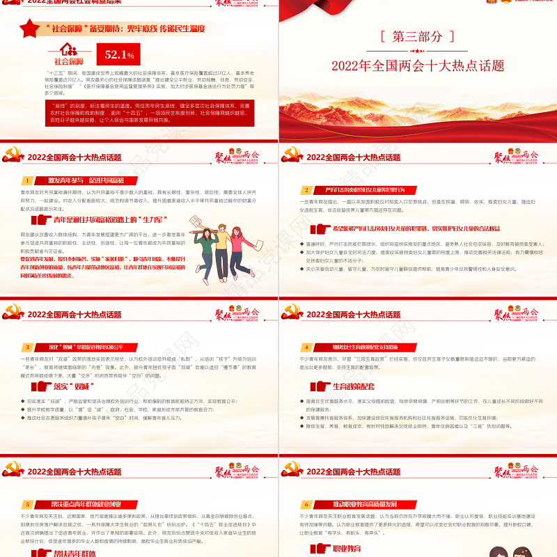 聚焦全国两会PPT精品以优异成绩迎接党的二十大召开党课课件