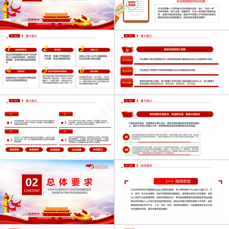 2021关于实现巩固拓展脱贫攻坚成果同乡村振兴有效衔接的意见PPT专题系列党政模板