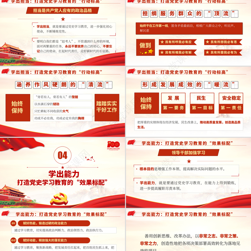 党史学习教育要学出四重“硬核”效果PPT中国共产党建党100周年系列专题党课课件