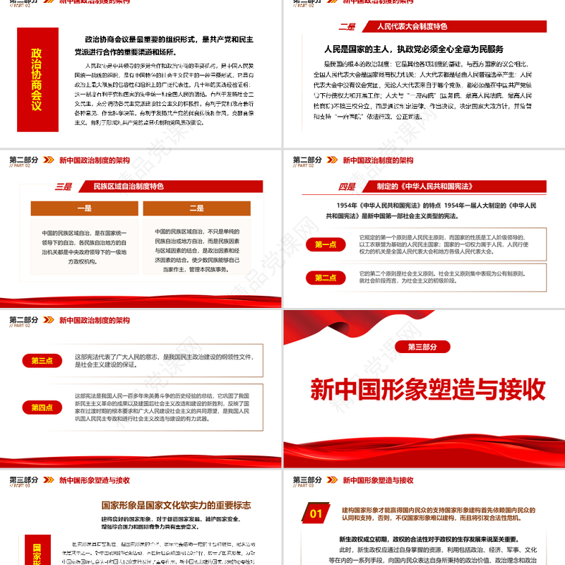 建立新中国的背景及其实践PPT红色极简风七一建党节建党100周年专题党课PPT模板