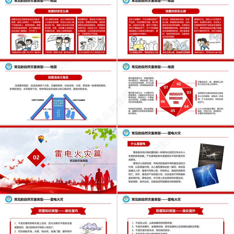 防灾减灾日中小学生防灾教育主题班会PPT模板