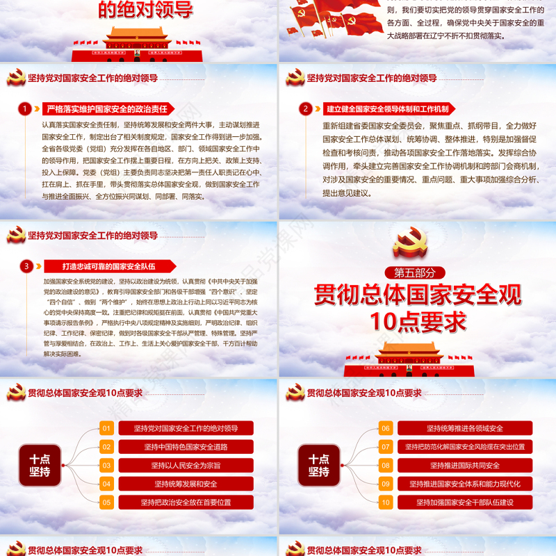 2021坚持总体国家安全观做好新时代国家安全工作PPT专题系列党课课件模板下载