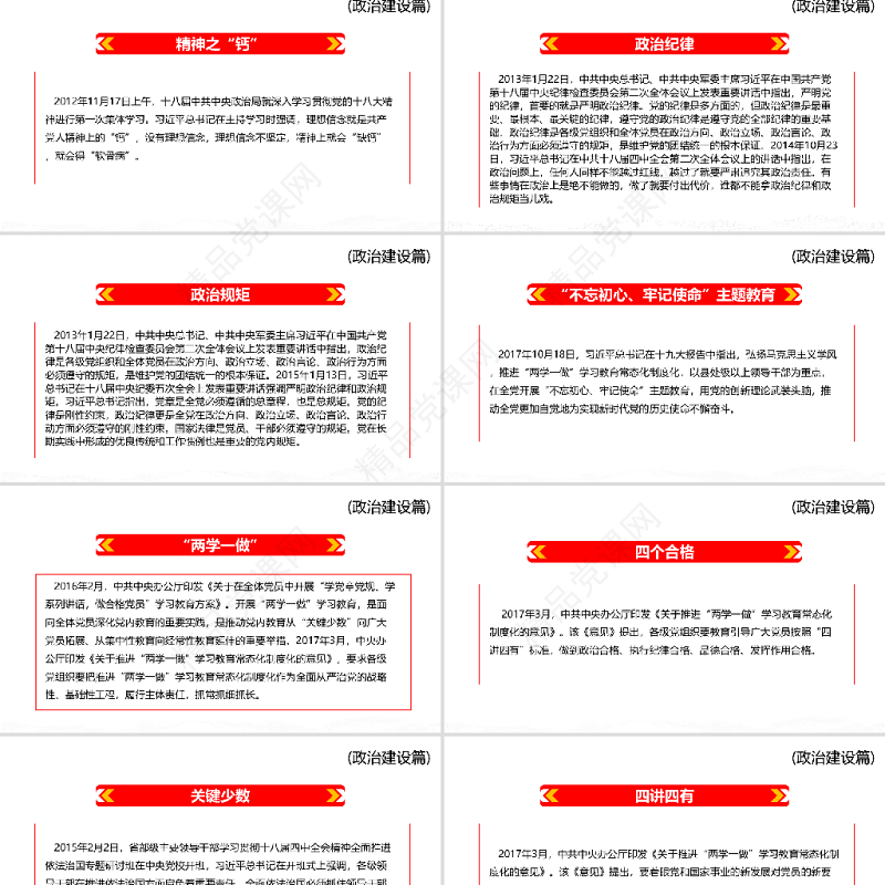 十八大以来党员干部应知应会词汇PPT政治建设篇第二课时专题系列党课课件