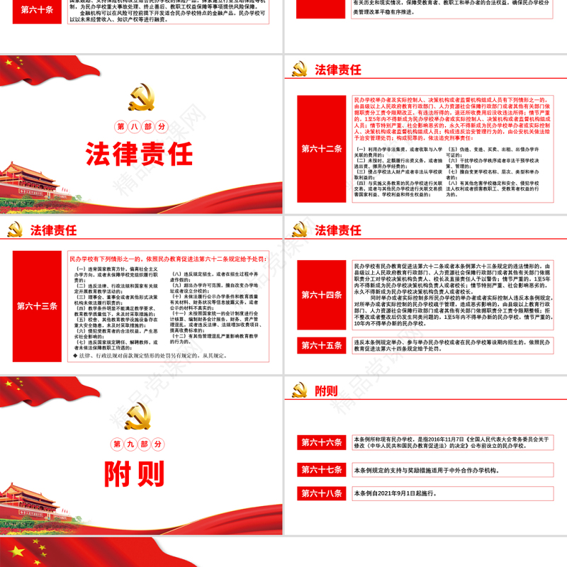 学习解读《中华人民共和国民办教育促进法试试条例》PPT模板