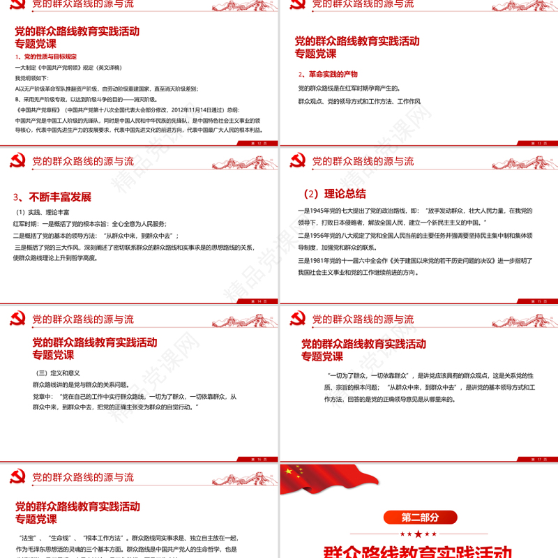 2021党的群众路线PPT深入解读全面了解掌握党的新时期群众路线专题系列党课课件模板下载