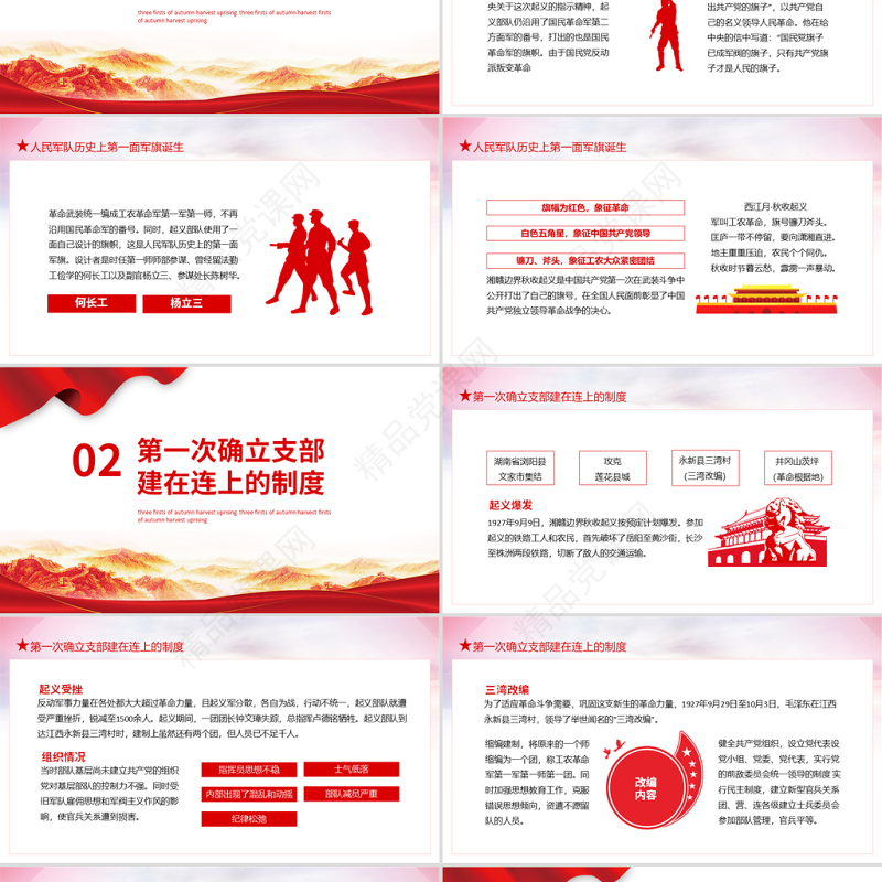 秋收起义专题党课之中国革命历史的新起点秋收起义的三个第一PPT模板