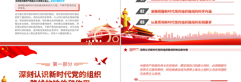 2021深刻认识把握新时代党的组织路线PPT红色大气党的组织建设党课课件下载