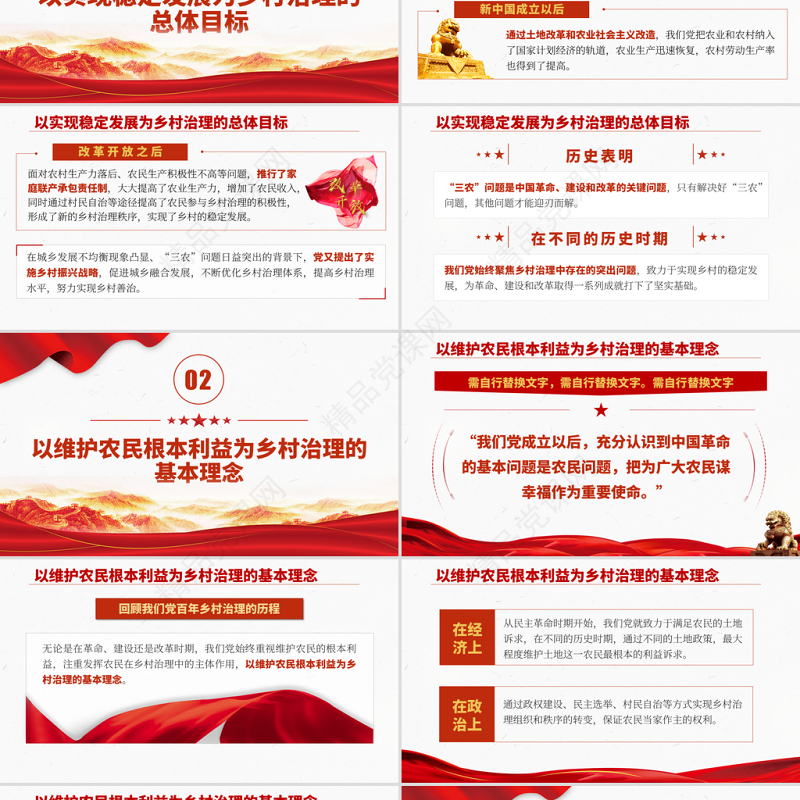 2021中国共产党百年乡村治理的基本经验PPT实施乡村振兴战略建设美丽生态家园专题党课课件