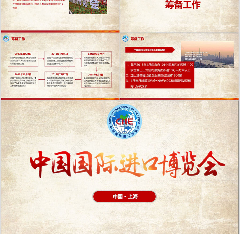 中国风国际进口博览会PPT模板