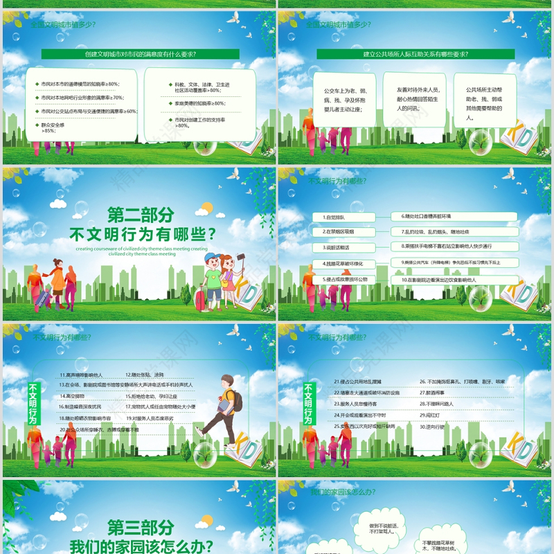 绿色创建文明城市我们共同努力PPT模板