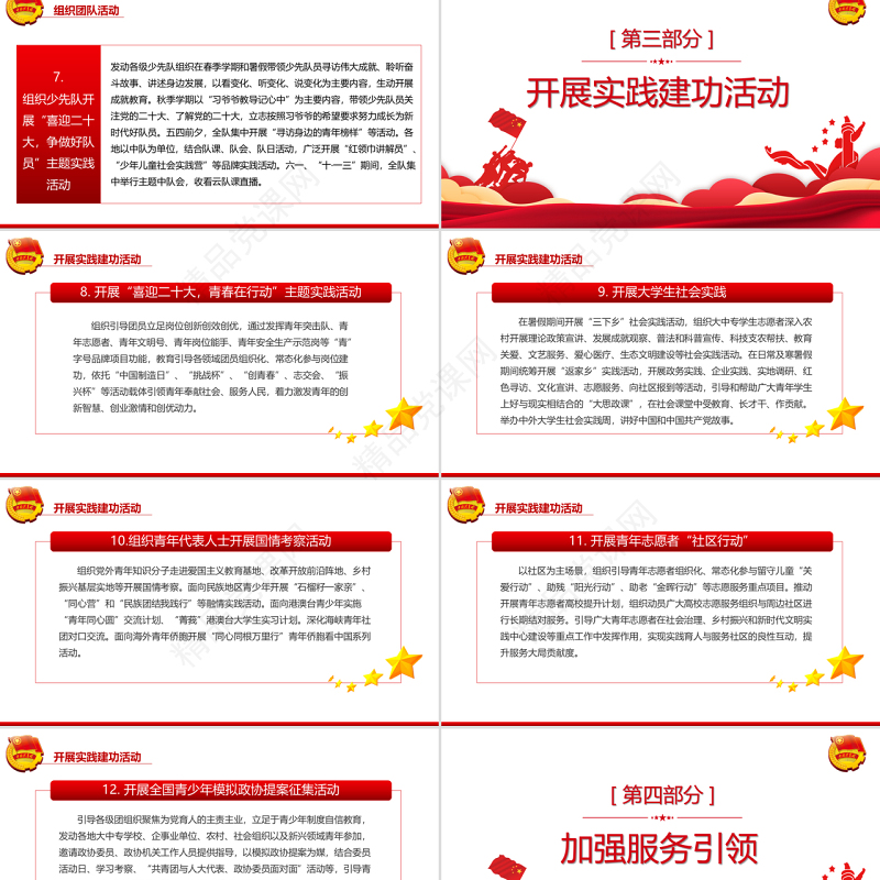 建团100周年PPT优质时尚喜迎二十大永远跟党走奋进新征程共青团主题教育实践活动团课课件