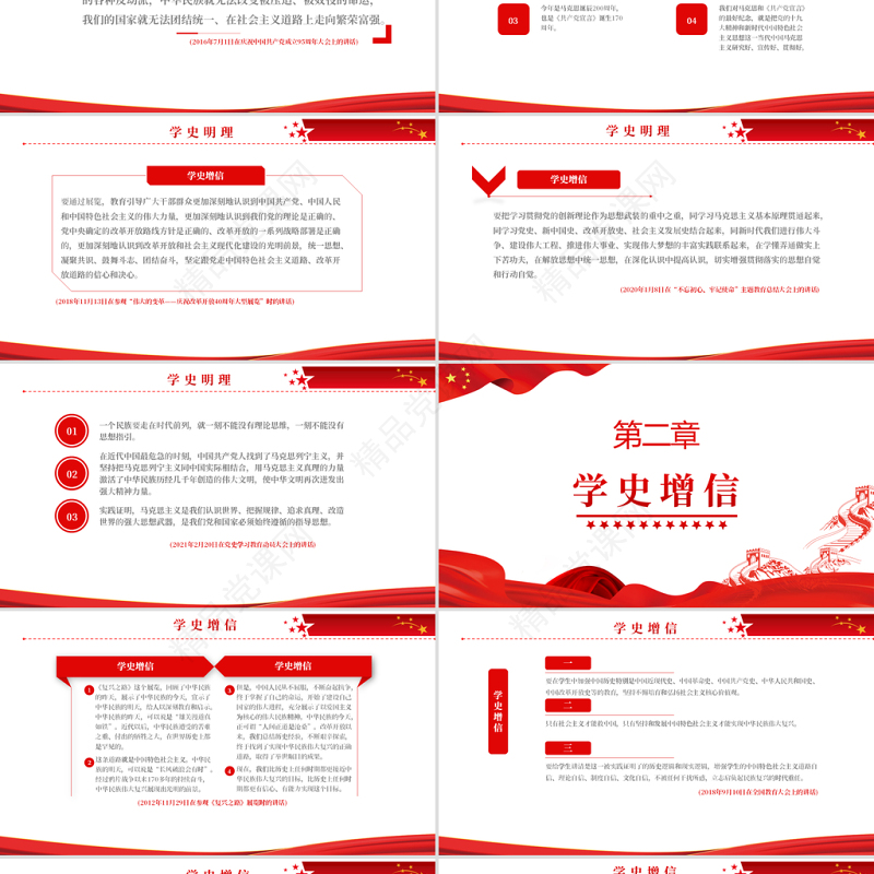 百年大党再出发PPT红色时尚学史明理学史增信学史崇德学史力行学史党史学习教育系列党课