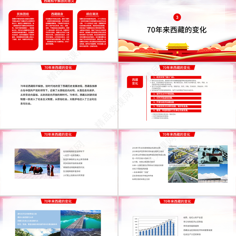 2021传承红色精神积蓄奋斗力量西藏和平解放70周年党课ppt建党100周年党员教育培训专题党课课件