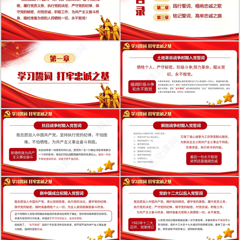 重温《入党誓言》入党誓词ppt永远忠诚于党PPT模板