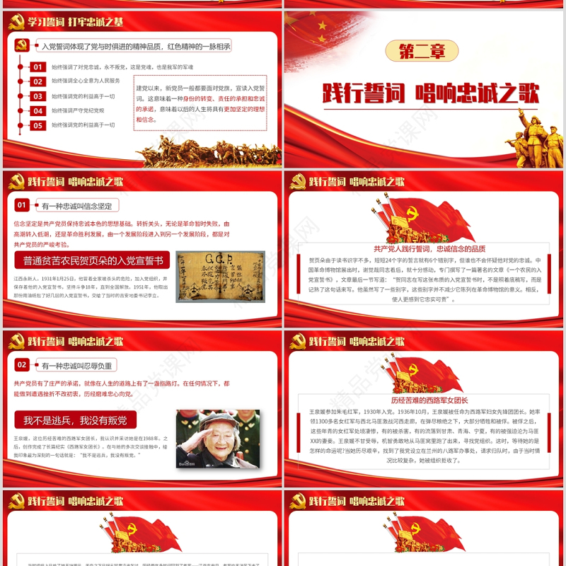 重温《入党誓言》入党誓词ppt永远忠诚于党PPT模板
