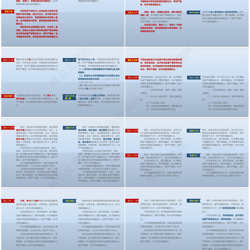 原创修订对照表中国共产党纪律处分条例党课PPT
