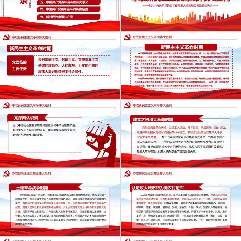 中共中央关于党的百年奋斗重大成就和历史经验的决议党课PPT