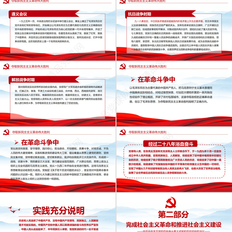 中共中央关于党的百年奋斗重大成就和历史经验的决议党课PPT