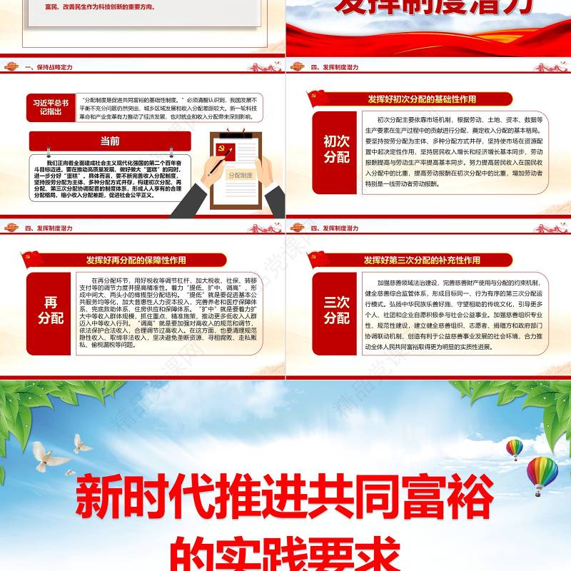 2023新时代推进共同富裕的实践要求ppt精美大气推动全体人民共同富裕基层党组织党支部专题微微党课课件学习课件