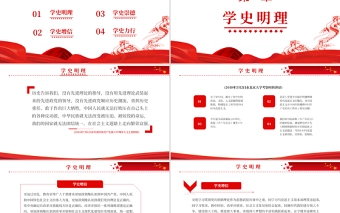 百年大党再出发PPT红色时尚学史明理学史增信学史崇德学史力行学史党史学习教育系列党课