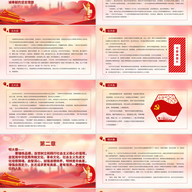 立大志明大德成大才担大任PPT努力成为堪当民族复兴重任的时代新人青年学生共青团团课课件