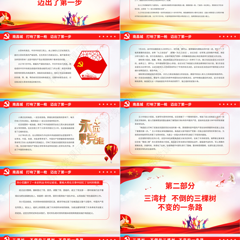 党指挥枪的三个历史节点PPT红色庄严发端于南昌起义奠基于三湾改编定型于古田会议党史学习课件