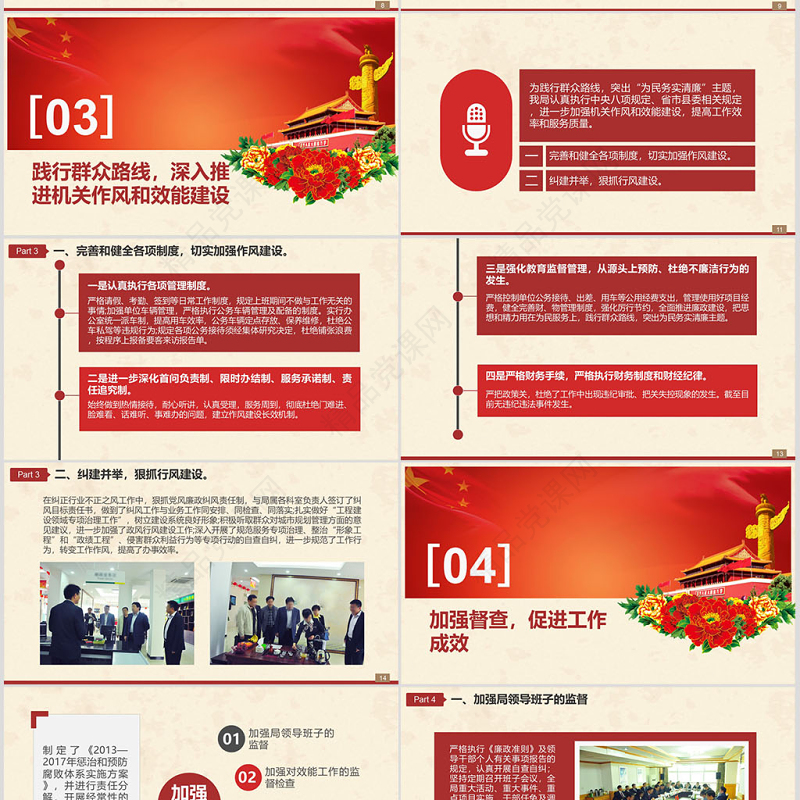 党风廉政建设自查报告党支部工作汇报PPT