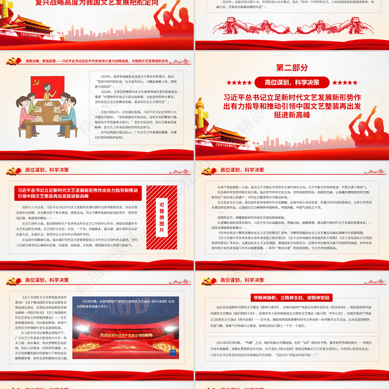 高擎民族精神火炬吹响时代前进号角PPT以习近平同志为核心的党中央关心文艺工作纪实党课课件