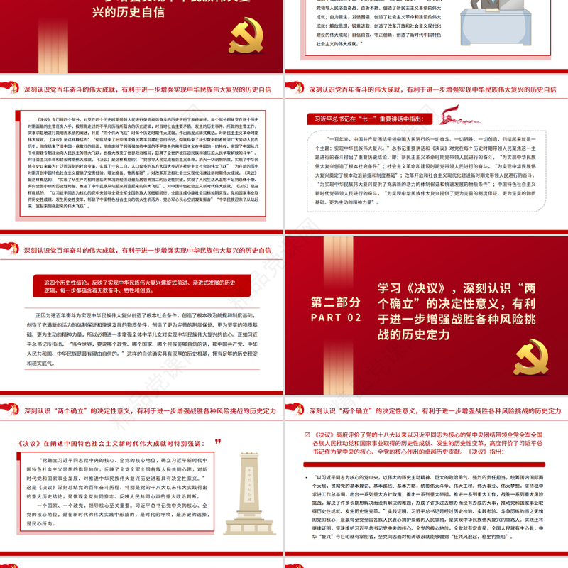 第三个历史决议的历史分量PPT深入学习贯彻《中共中央关于党的百年奋斗重大成就和历史经验的决议》党课