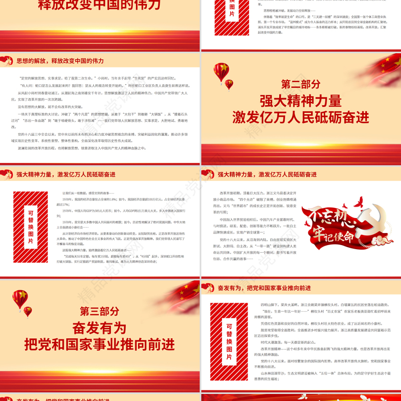 改革开放精神述评PPT红色质感伟大觉醒伟大革命将改革开放进行到底接续奋斗创造伟大成就党课课件