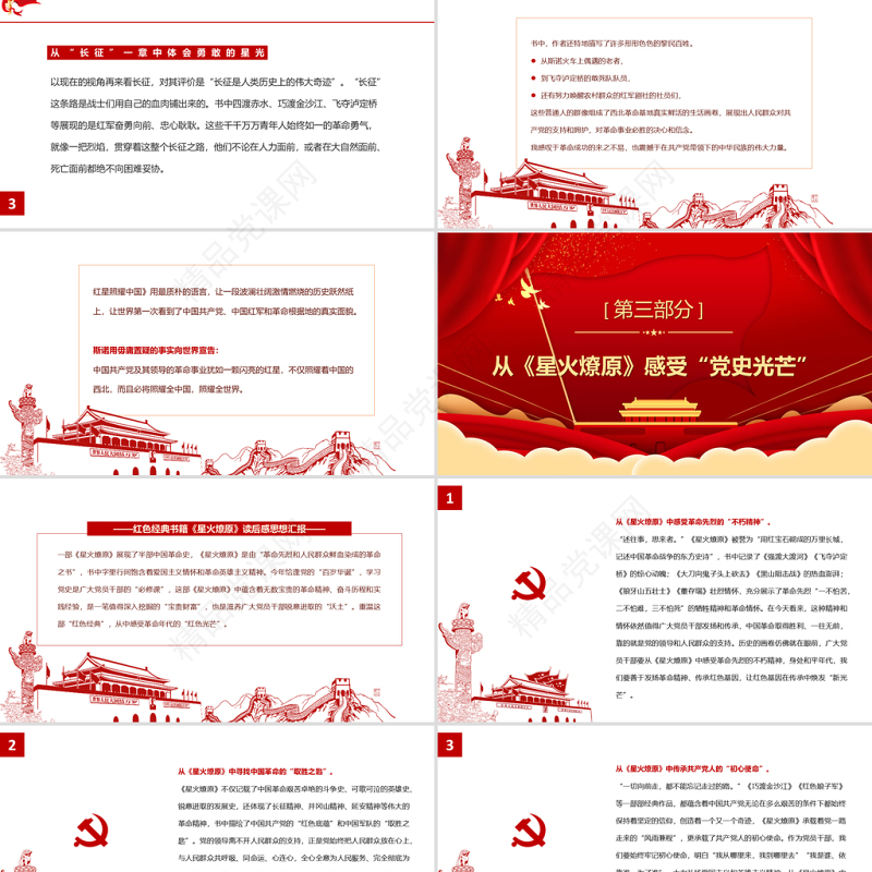 2021从苦难辉煌中萃取三心提升政治三力PPT红色经典书籍读后感与收获党课课件模板下载