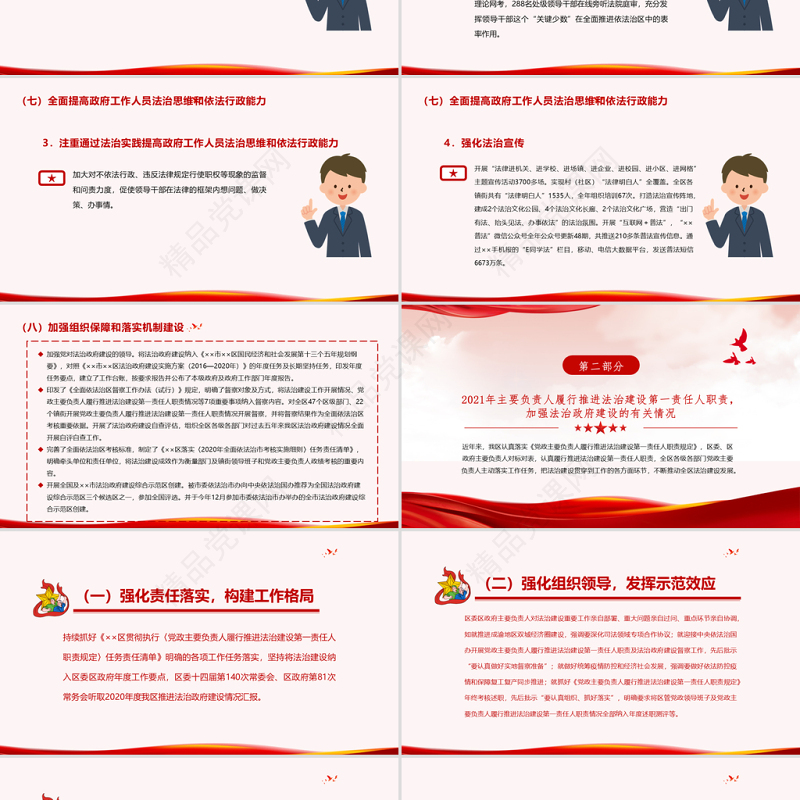 法治政府建设PPT年度XX市法治政府督察自查报告党课课件