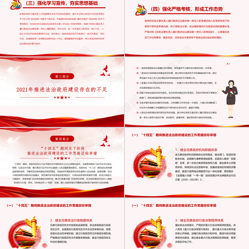 法治政府建设PPT年度XX市法治政府督察自查报告党课课件