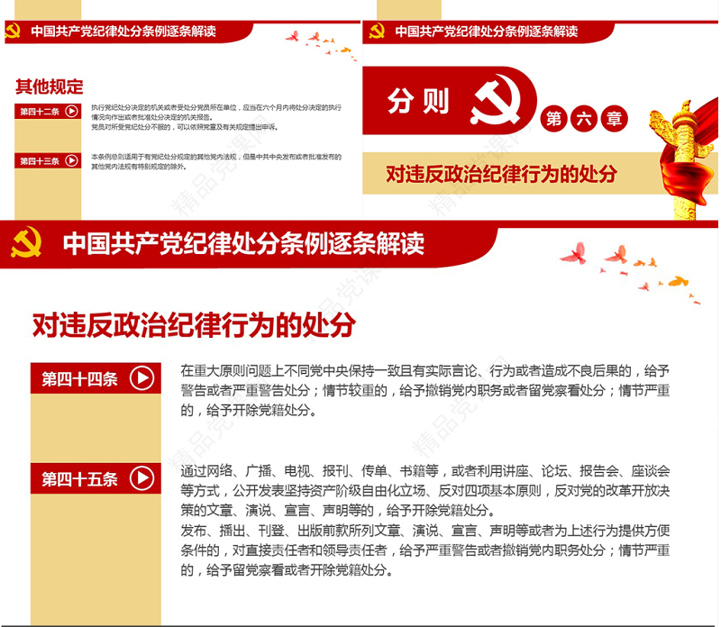 原创学习新修订中国共产党纪律处分条例PPT-版权可商用